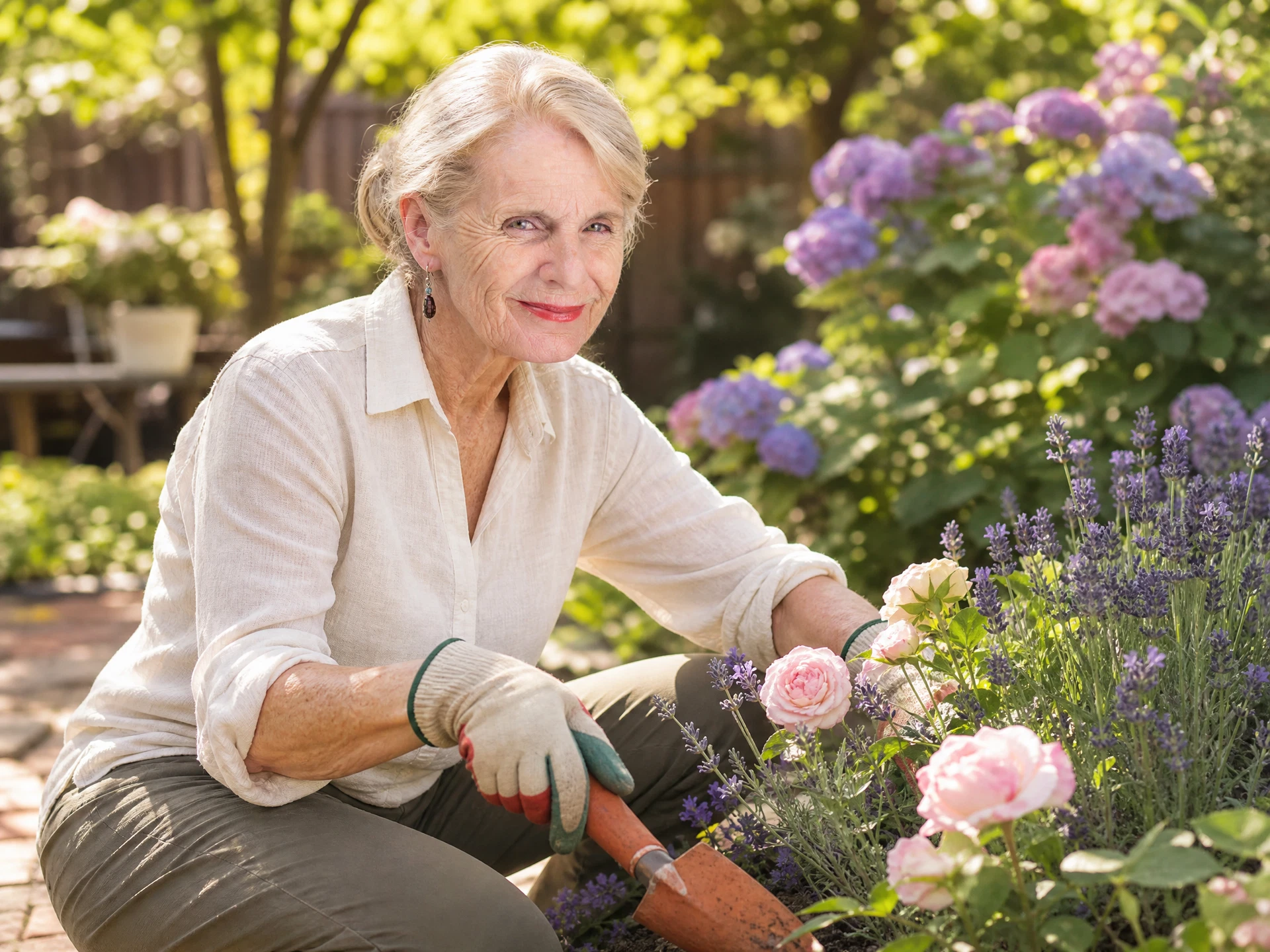 Afternoon in the Flower Garden with Lavender & Roses.jpg