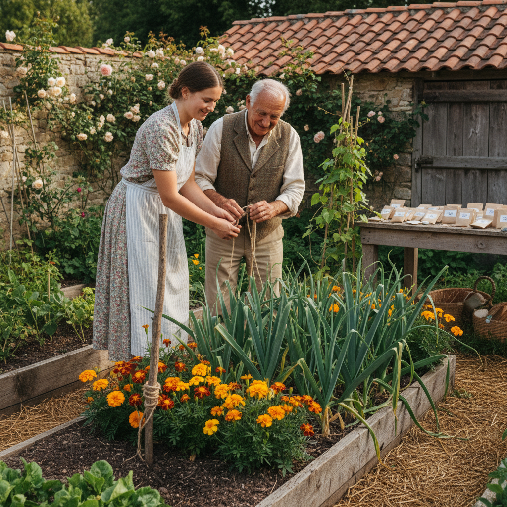 Companionship in the Vegetable Plot: Marigolds, Leeks, and Grandfather's Staking Knots