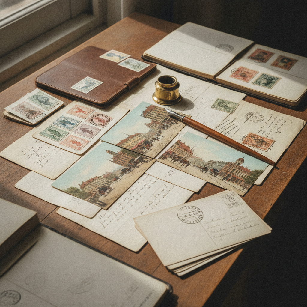 Calamus and Dip-Pen Postcards: Street Scenes Captured in 1910 Hand-Tinted Cards