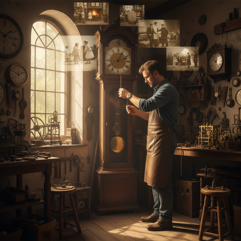 The Longcase Grandfather Clock: Pendulum Winding and Chime Memories