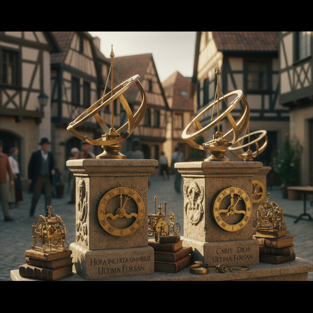Sun Dials on Village Plinths: Carved Mottos About the Fleeting Nature of Days