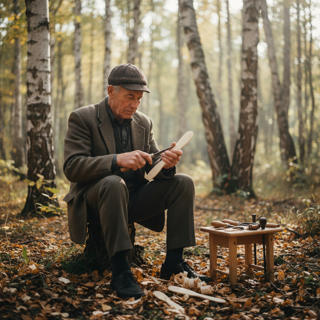 Whittling Butter Knives from Birch Branches: Safe Autumn Carving Techniques
