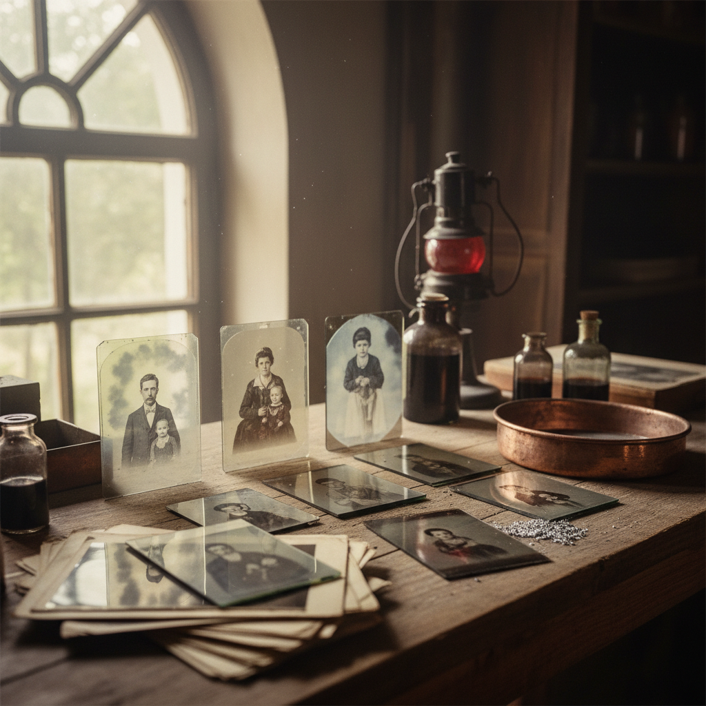 Glass Plate Negatives: Delicate Emulsions of 19th-Century Family Portraits