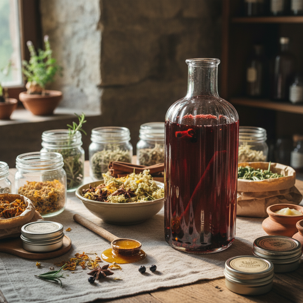 Elderberry Cordial: Rich Autumn Tonics Brewed with Honey and Cinnamon