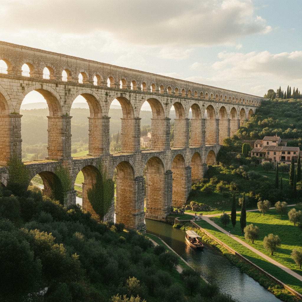 Aqueducts of Europe: Soaring Arches Carrying Water Across Broad Green Valleys