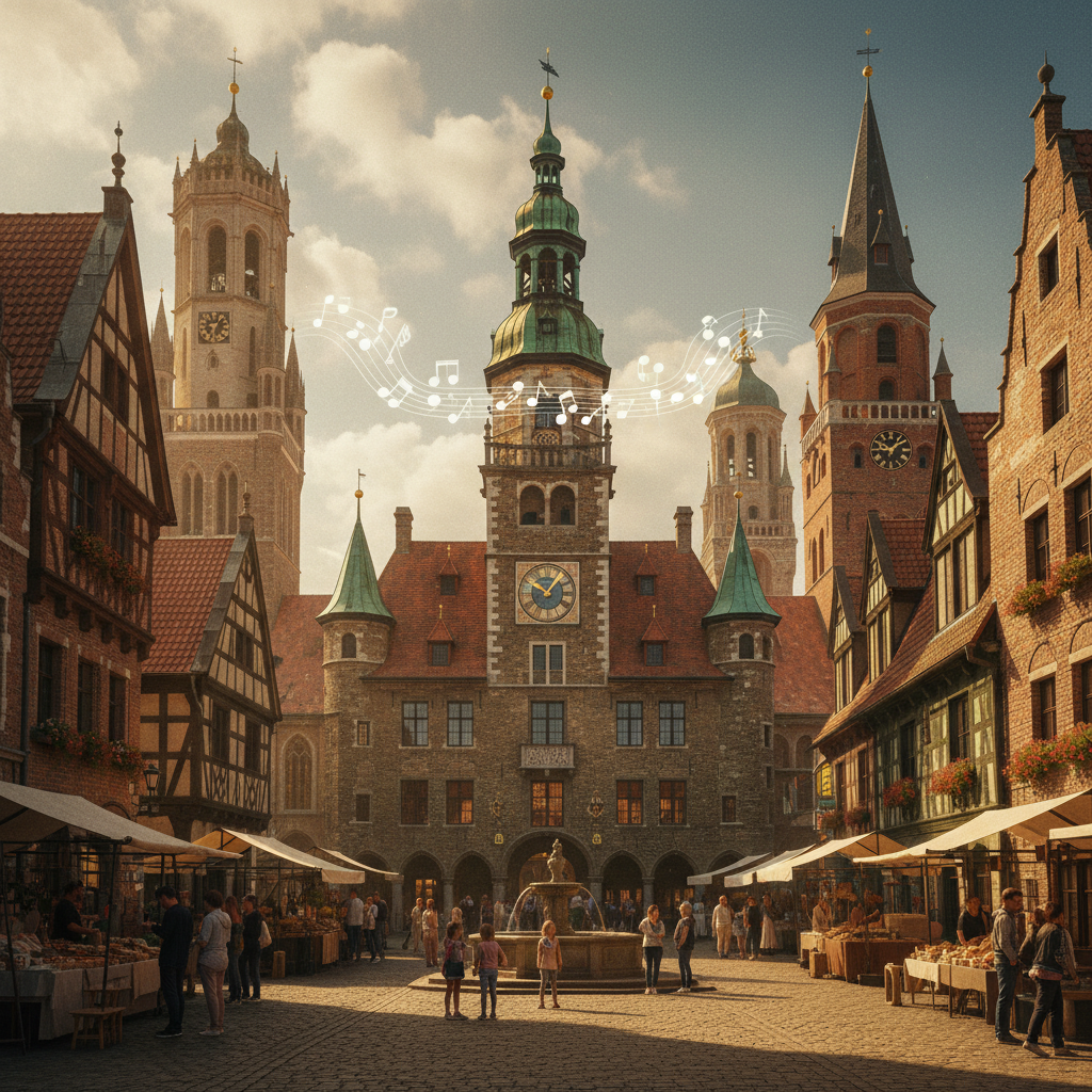 Town Hall Clock Towers: Carillon Melodies Ringing Across the Market Square