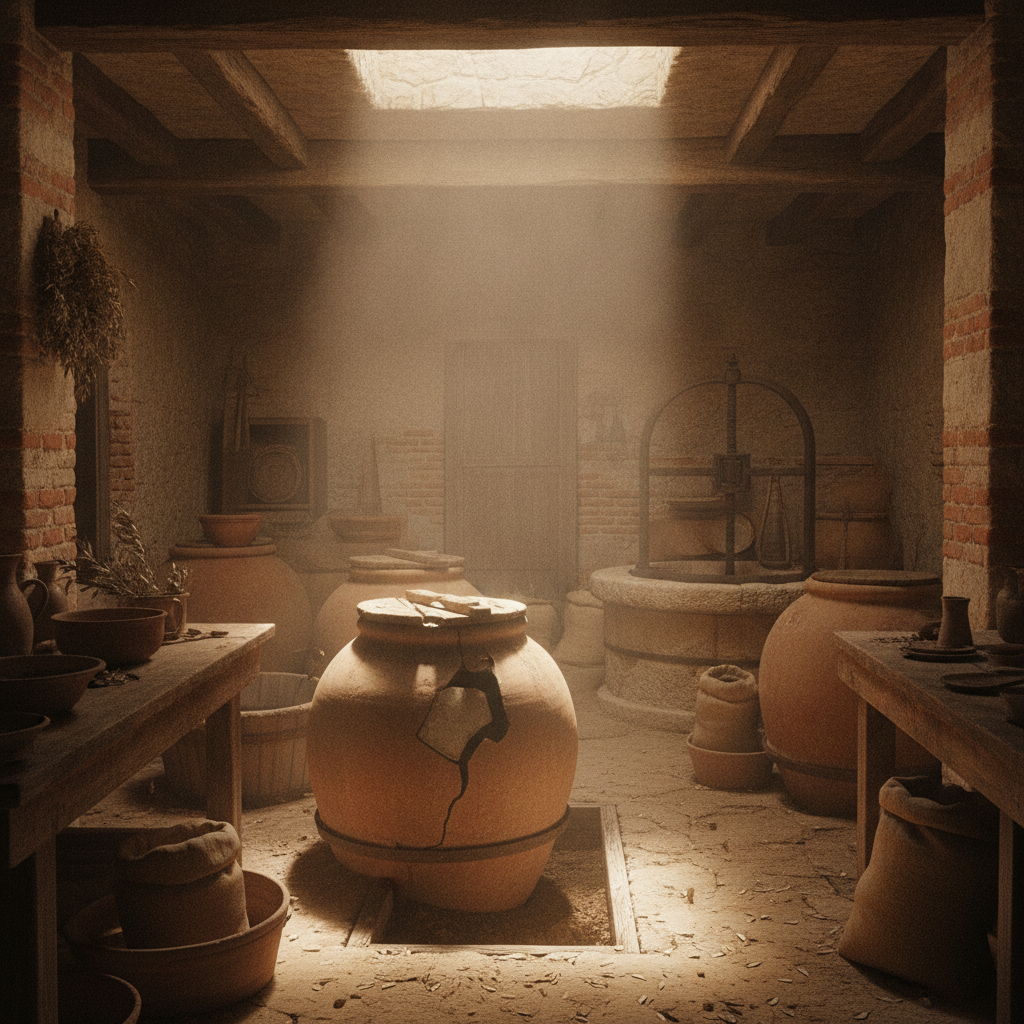 The Terracotta Olive Oil Amphora: Keeping Liquid Gold Cool Underground