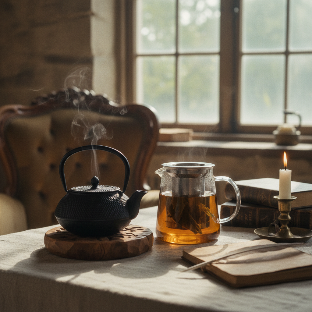The Cast Iron Teapot and Steeping Leaves: The Meditation of Five Minutes Waiting