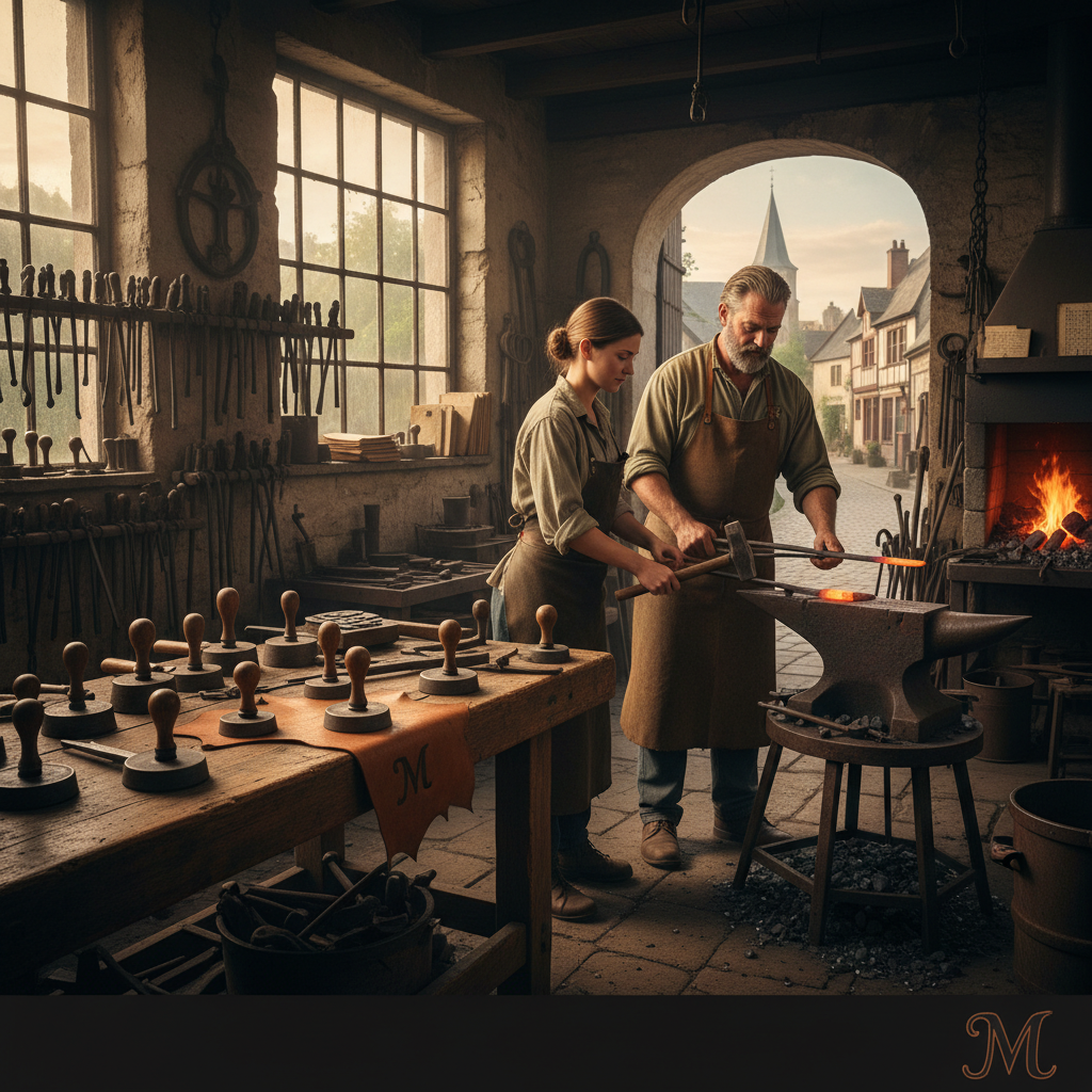 The Blacksmith's Forge: Branded Tools and Inherited Workshop Stamps — visual companion 3