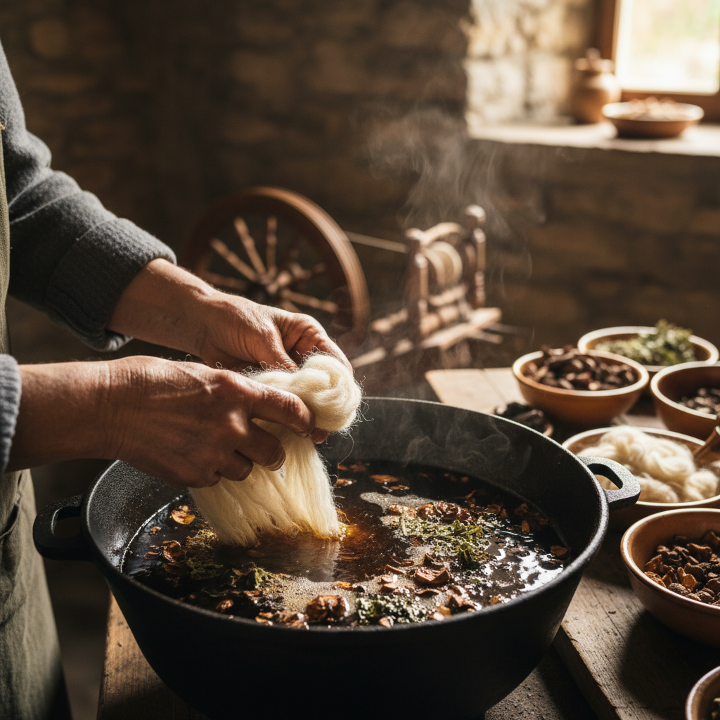Natural Wool Dyes: Walnut Husks, Madder Roots, and Foraged Lichens — visual companion 2