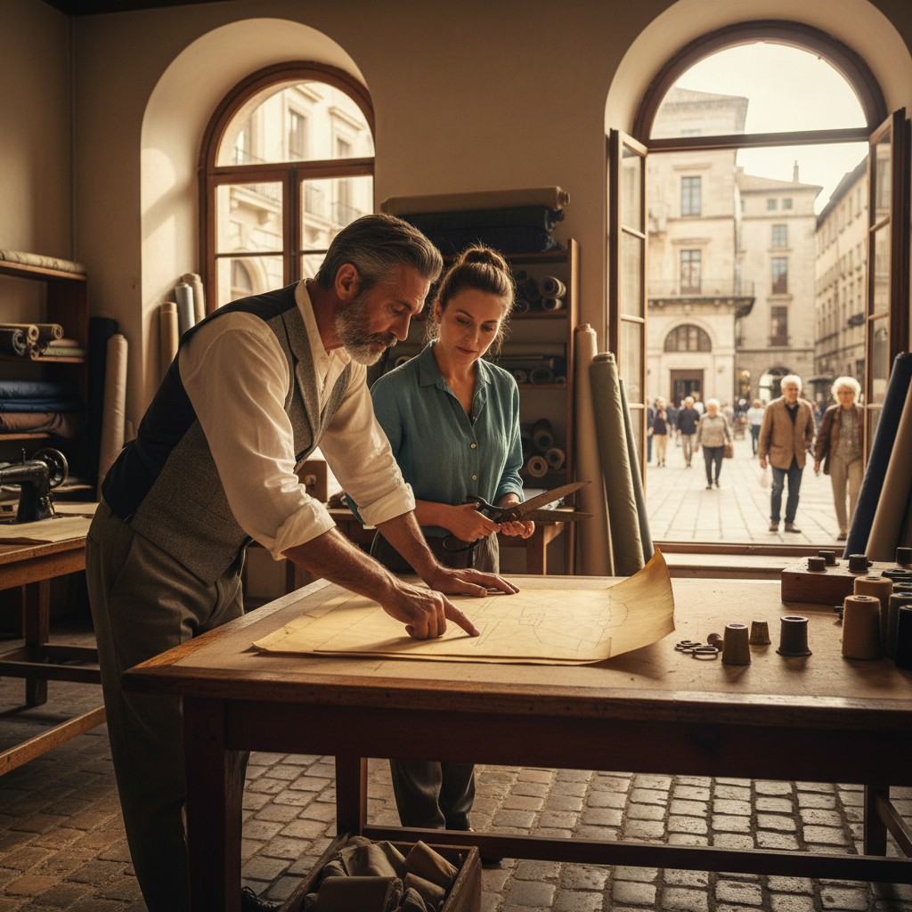 The Tailor's Chalk: Cutting Patterns Preserved in Yellowed Brown Paper — visual companion 3
