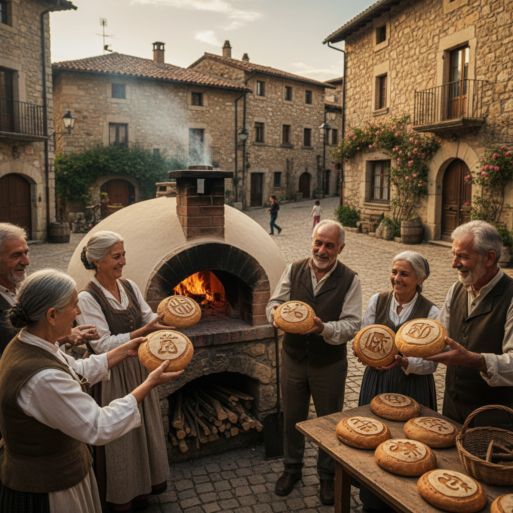 The Community Wood-Fired Oven: Sunday Loaves Marked with Family Stamps — visual companion 3