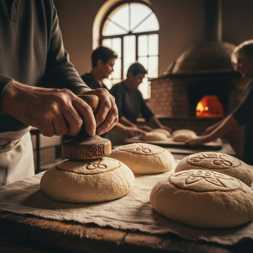 The Community Wood-Fired Oven: Sunday Loaves Marked with Family Stamps — visual companion 2