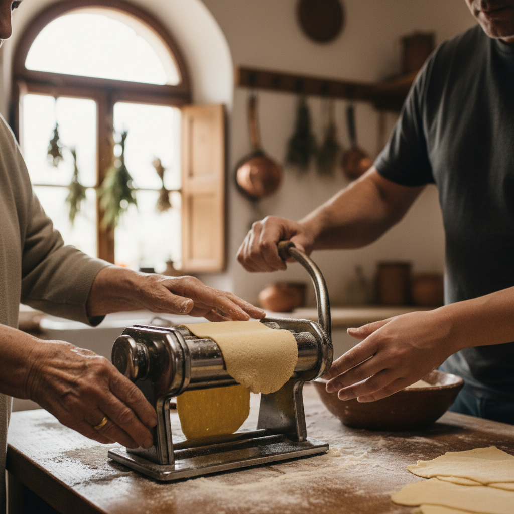 Hand-Cranked Pasta Rollers: Semolina Dough Kneaded by Three Generations — visual companion 2