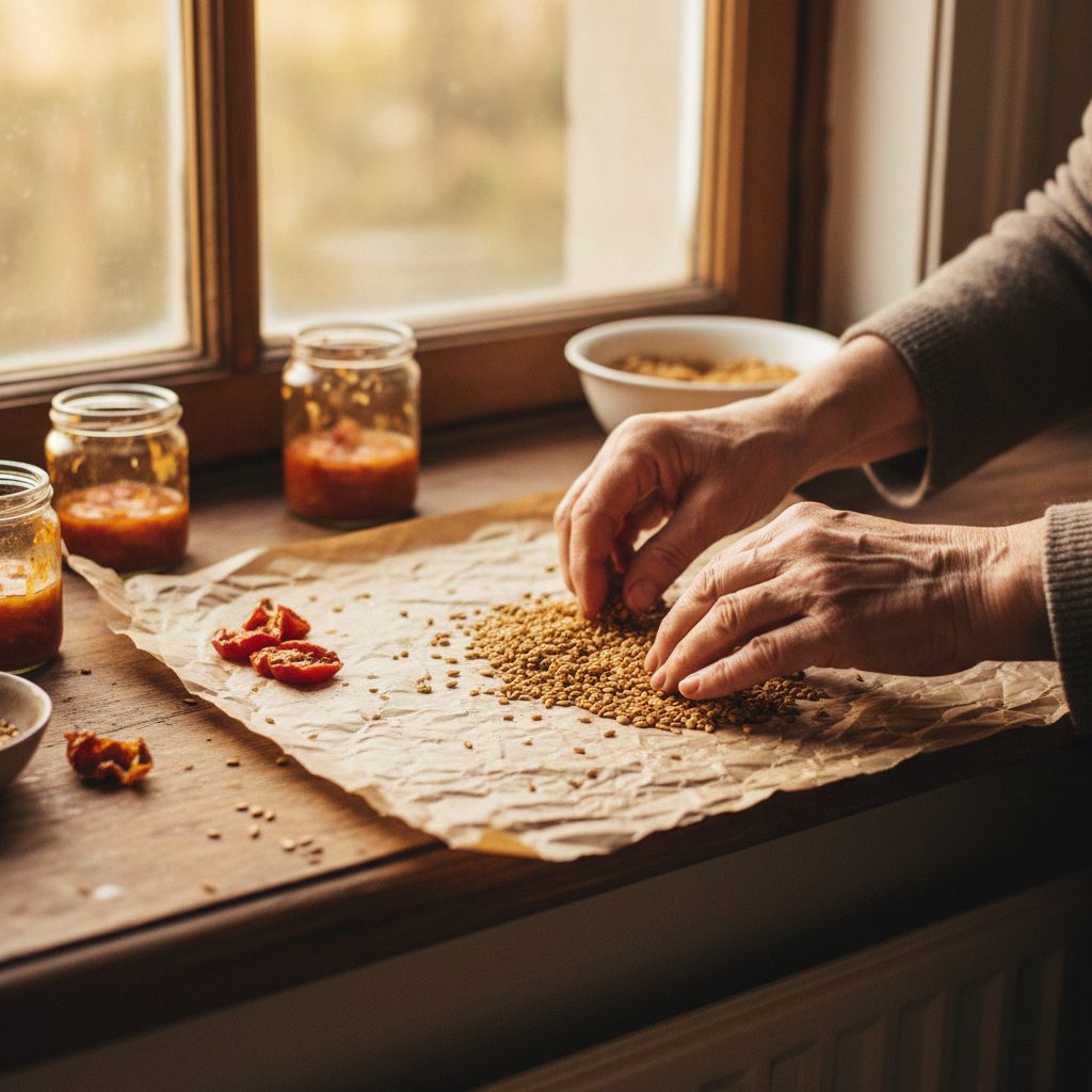 Saving Tomato Seeds on Window Sills: Fermentation and Parchment Drying — visual companion 2