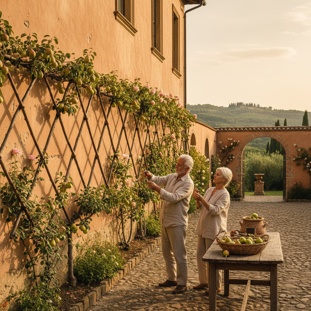 Espalier Pear Trees: Training Fruit Branches Along Warm Courtyard Walls — visual companion 3