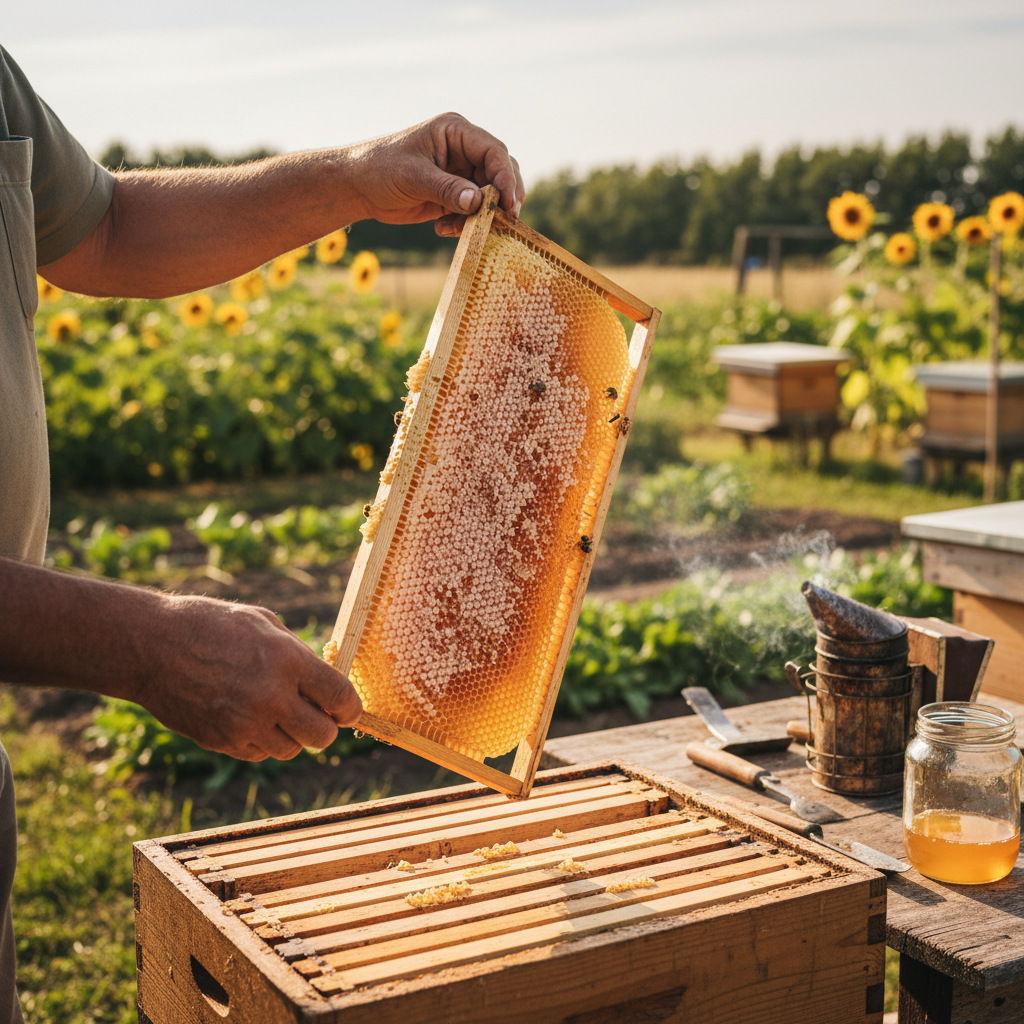 Beekeeping in the Allotment: Wooden Top-Bar Hives and Late Summer Honey Extraction — visual companion 2