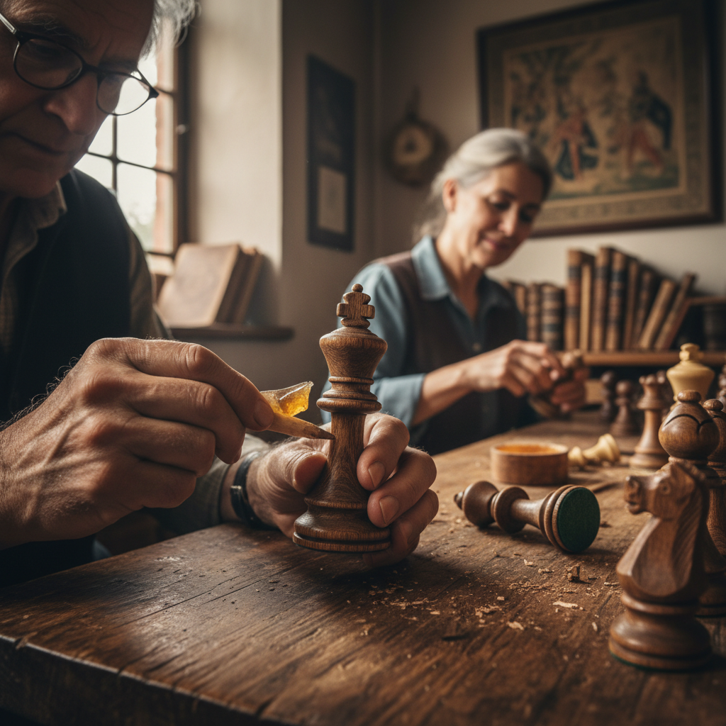 Carved Wooden Chess Sets: Kings Glued with Bone Glue and Handed Down — visual companion 2