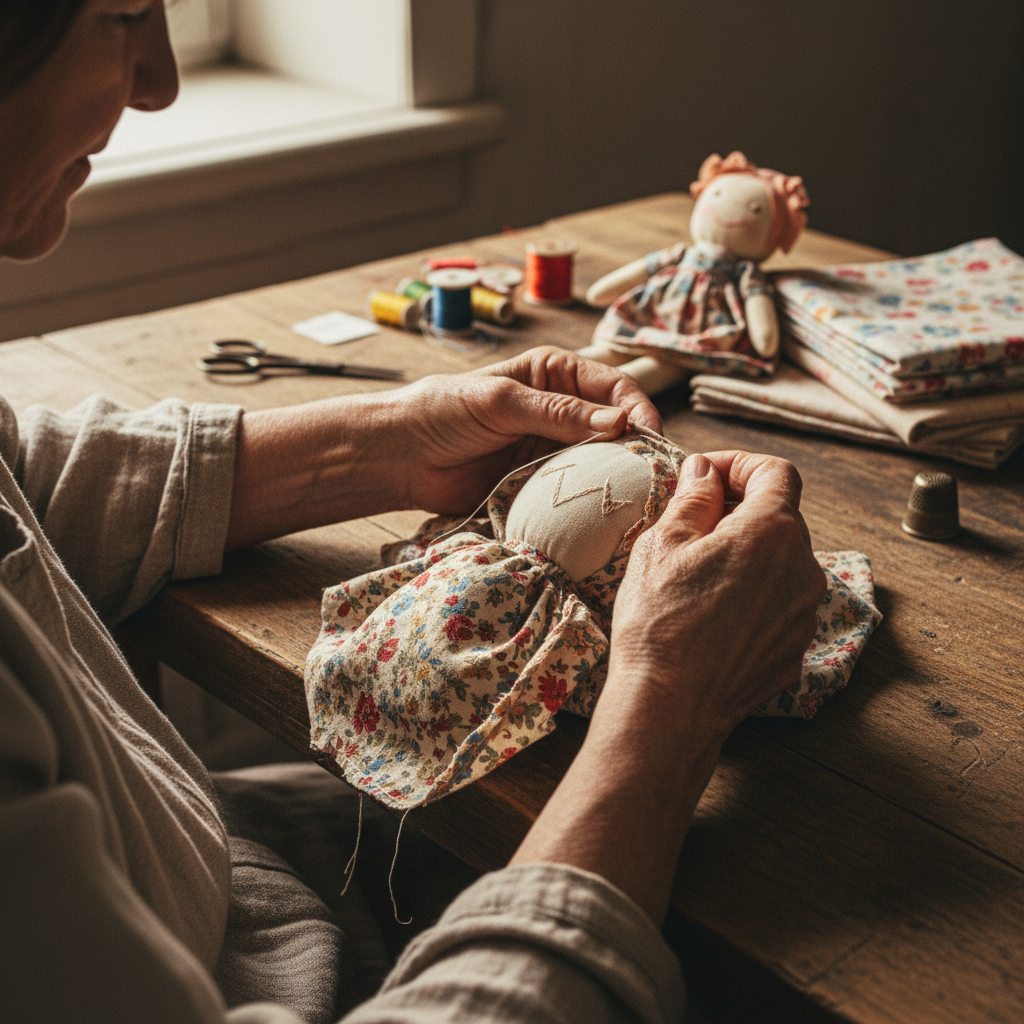 Rag Dolls with Embroidered Smiles: Stitched by Aunts from Vintage Calico — visual companion 2