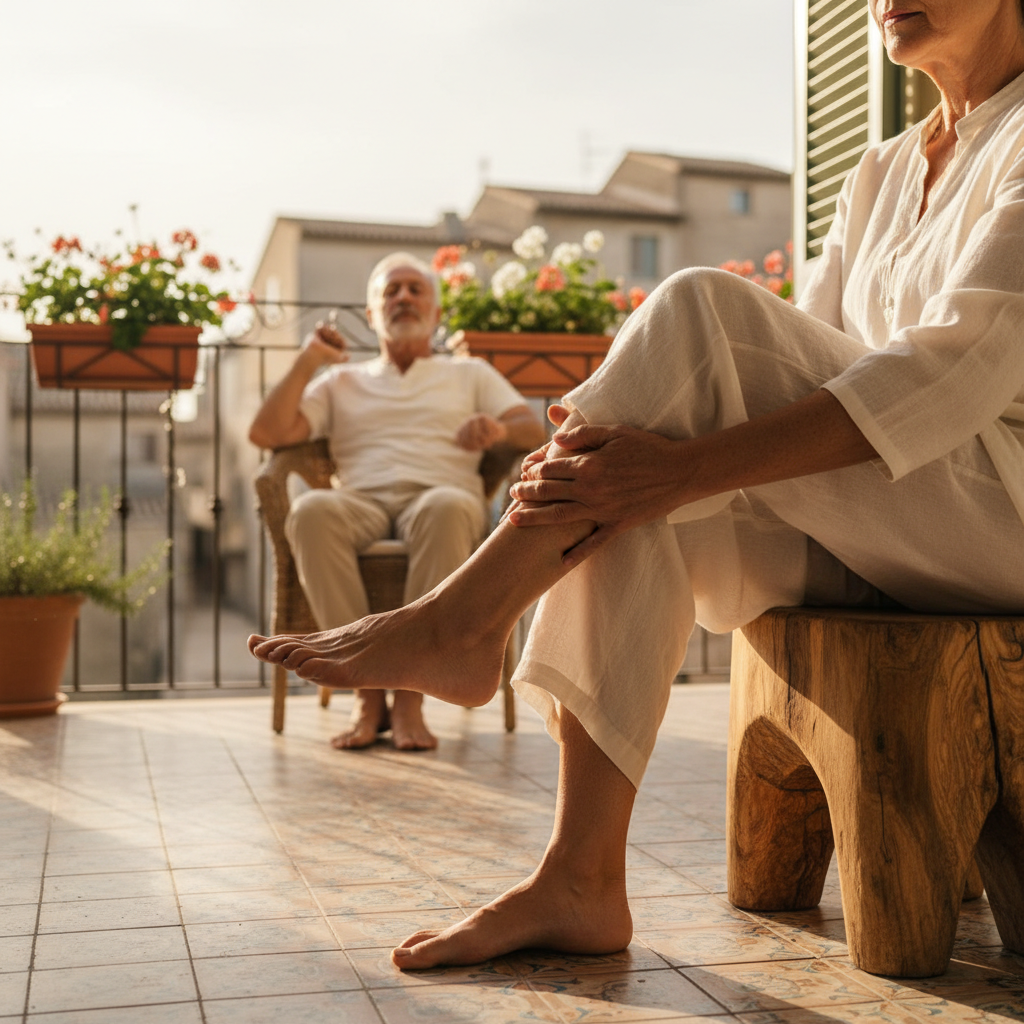 Morning Balcony Mobility: Gentle Ankle Rotations and Soft Breathing in Sunlight — visual companion 2