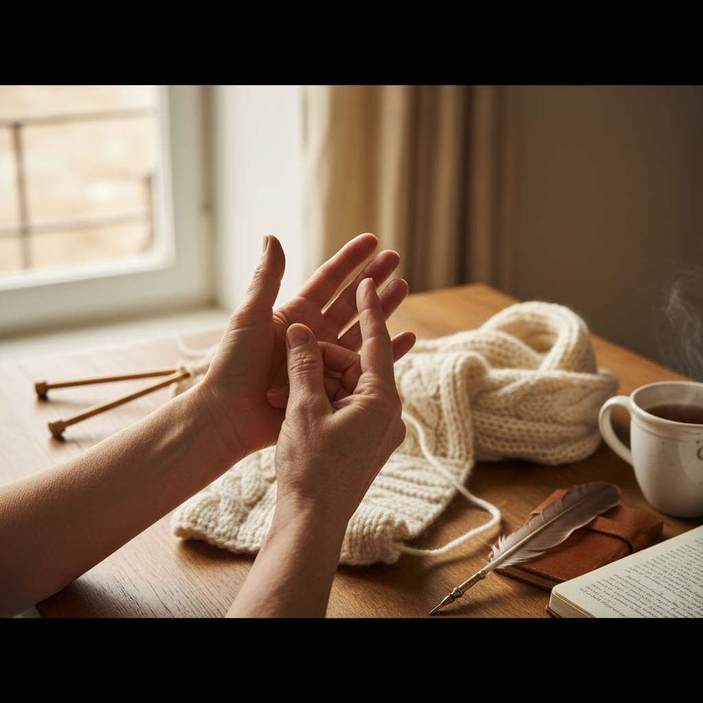Wrist and Finger Stretches for Knitters and Scribes: Preventing Morning Stiffness — visual companion 2