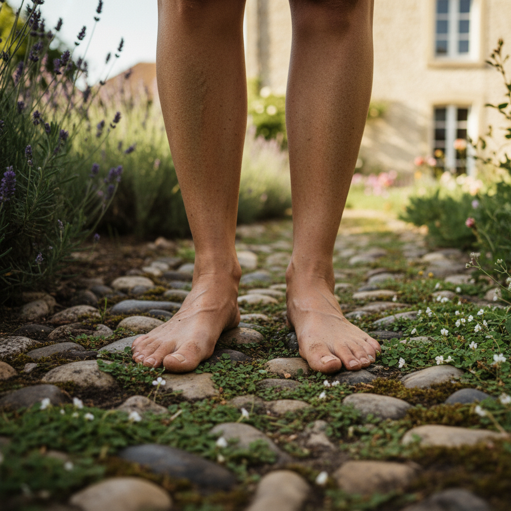 Barefoot Garden Walking: Earthing, Sensory Soles, and Ground Stability — visual companion 2