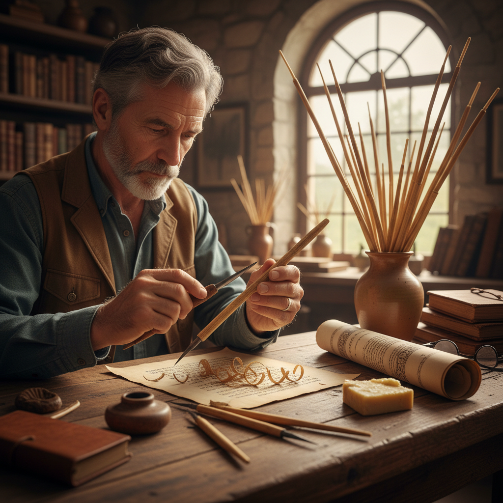 The Calligrapher's Reed Pen: Cutting River Reeds for Inscribed Certificates — visual companion 2
