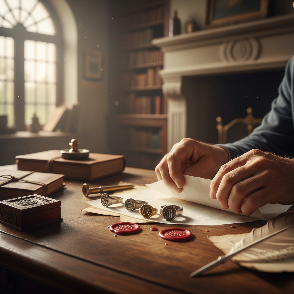 Preserving Wax Seals: Acid-Free Tissue Folding and Family Signet Rings — visual companion 2