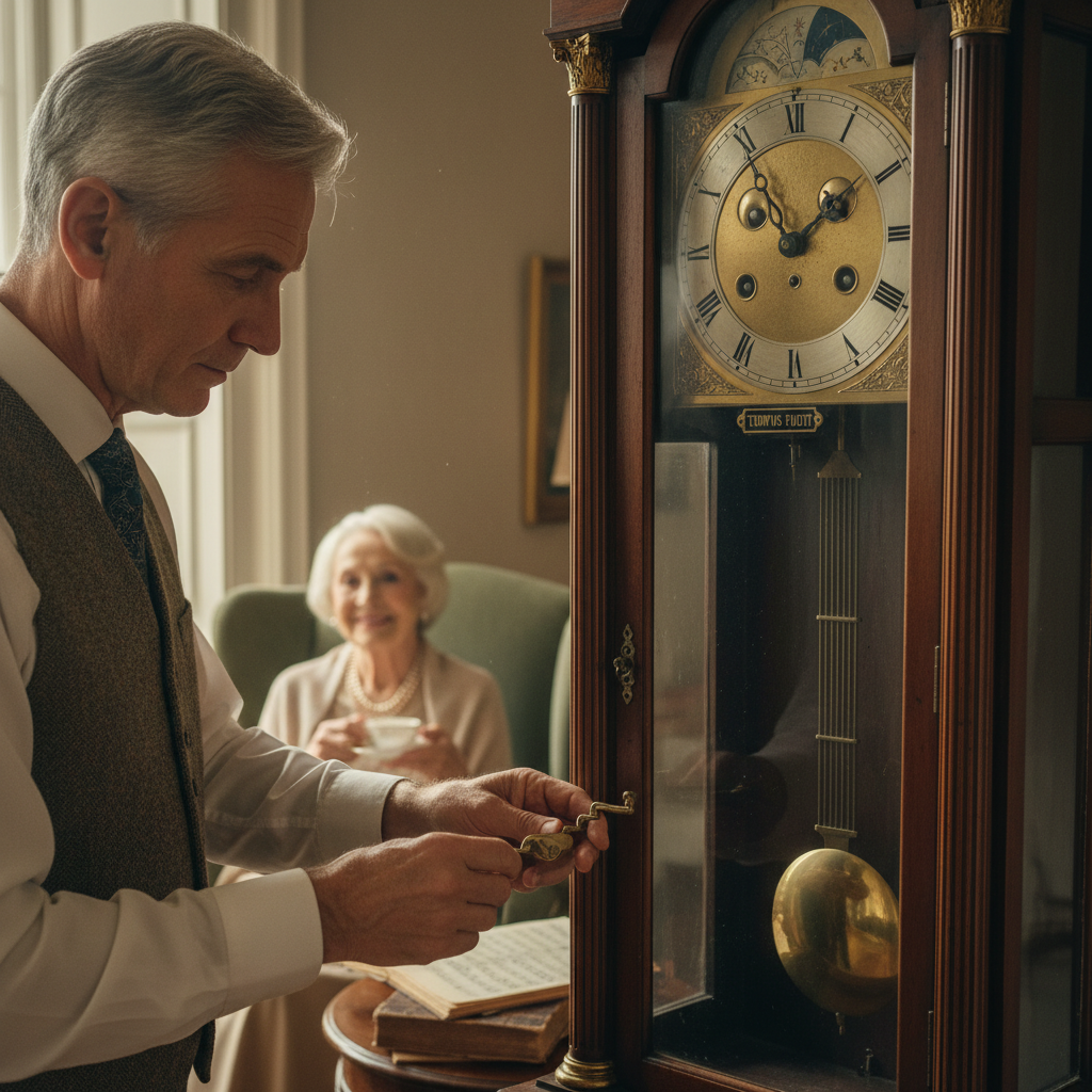 The Longcase Grandfather Clock: Pendulum Winding and Chime Memories — visual companion 2