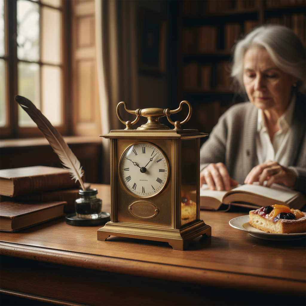 The Chiming Carriage Clock: Brass Handles and Presentation Inscriptions — visual companion 2