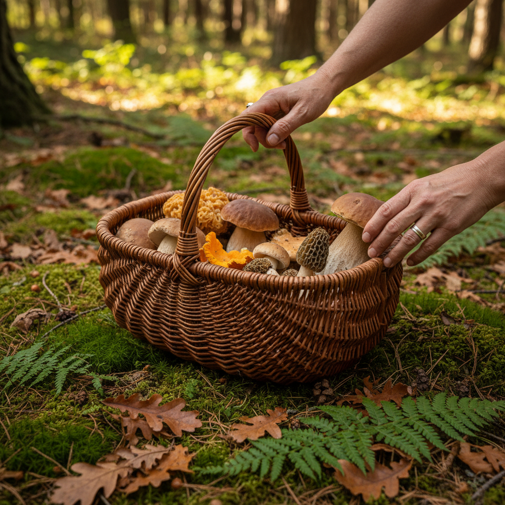 The Forest Forager's Mushroom Basket: Woven Hazel Rods and Forest Floor Etiquette — visual companion 2