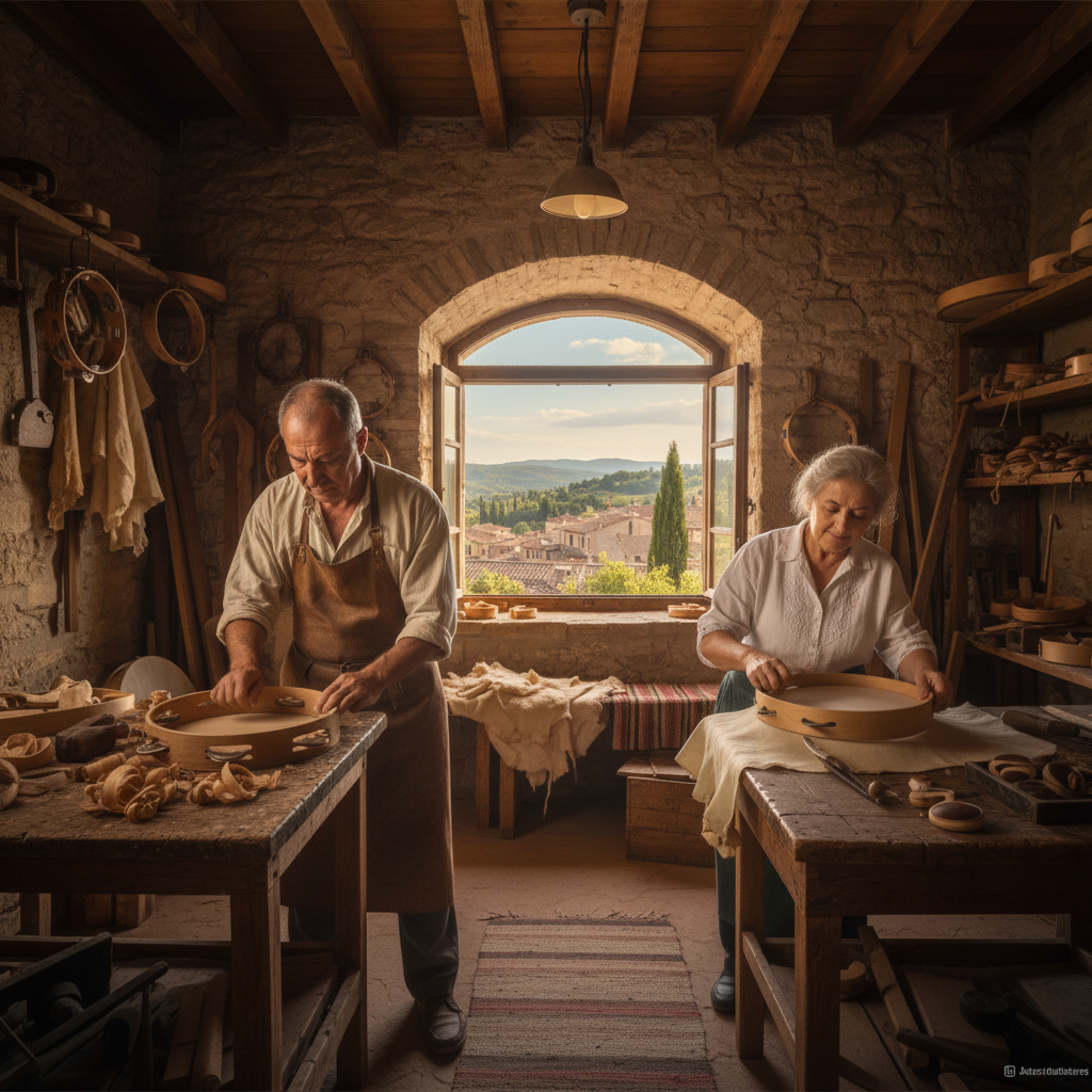 The Tambourine and Castanet Makers: Walnut Wood and Stretched Sheepskins — visual companion 3