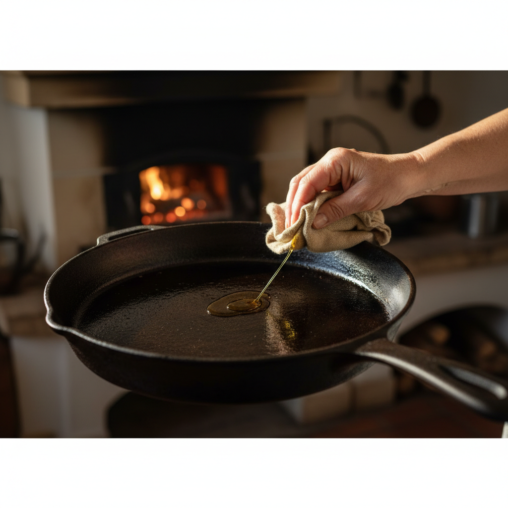 Cast Iron Skillet Seasoning: Flaxseed Oils, Hot Ovens, and Fifty Years of Patina — visual companion 2