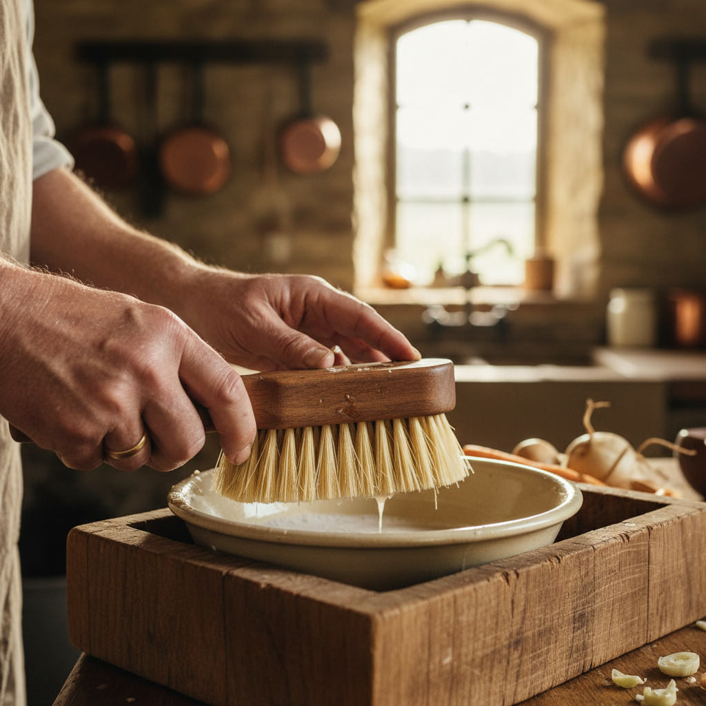The Scullery Scrubbing Brush: Natural Tampico Fibres and Wooden Blocks — visual companion 2