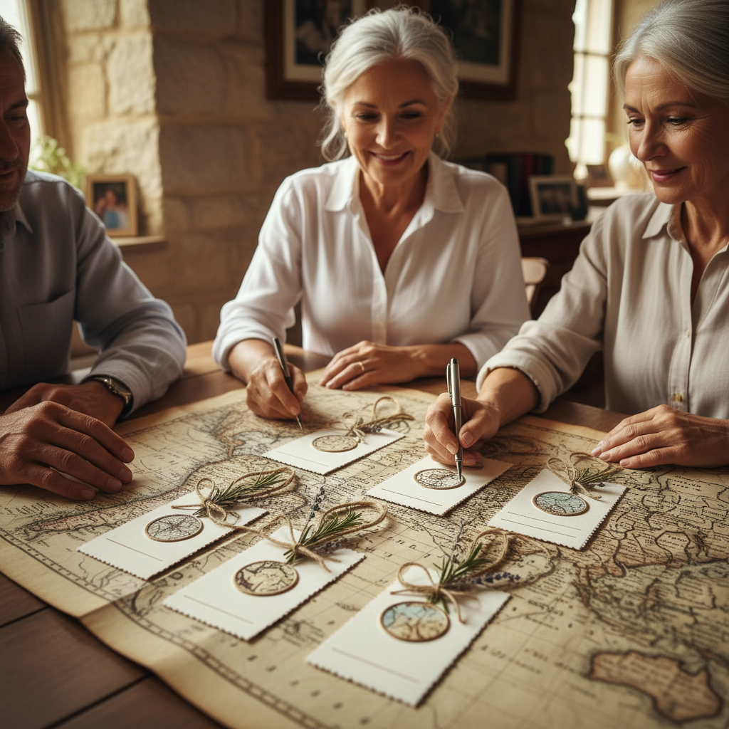 Family Reunion Name Badges: Connecting Distant Cousins Over Old Maps — visual companion 2
