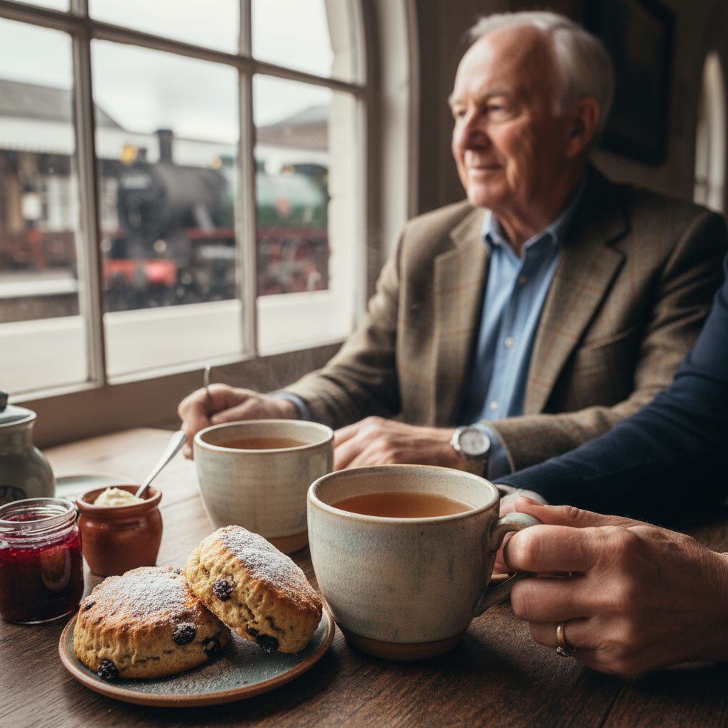 The Station Tea Room: Thick Ceramic Cups, Warm Scones, and Waiting for Arrivals — visual companion 2