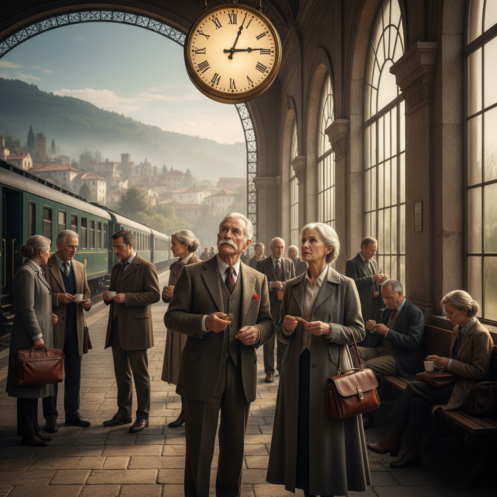 Station Clock Brass Hands: Synchronizing Pocket Watches Before Boarding — visual companion 3