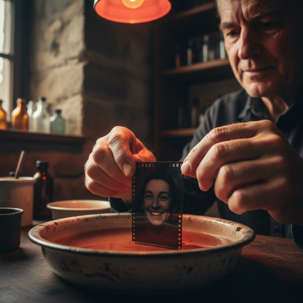 Developing Black and White Film in Red Light: The First Appearance of a Smiling Face — visual companion 2