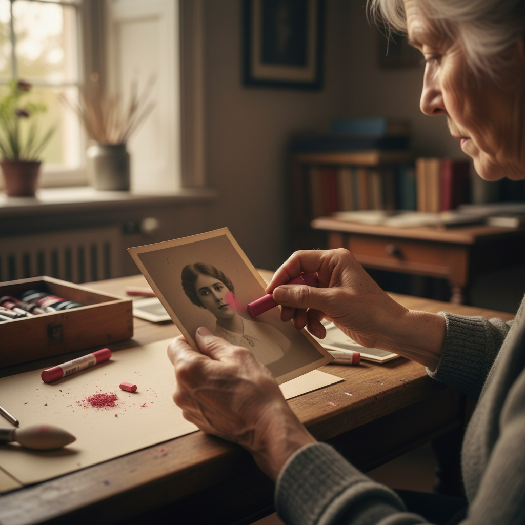 Hand-Tinting Monochrome Portraits with Oil Pastels: Adding Rosy Cheeks — visual companion 2