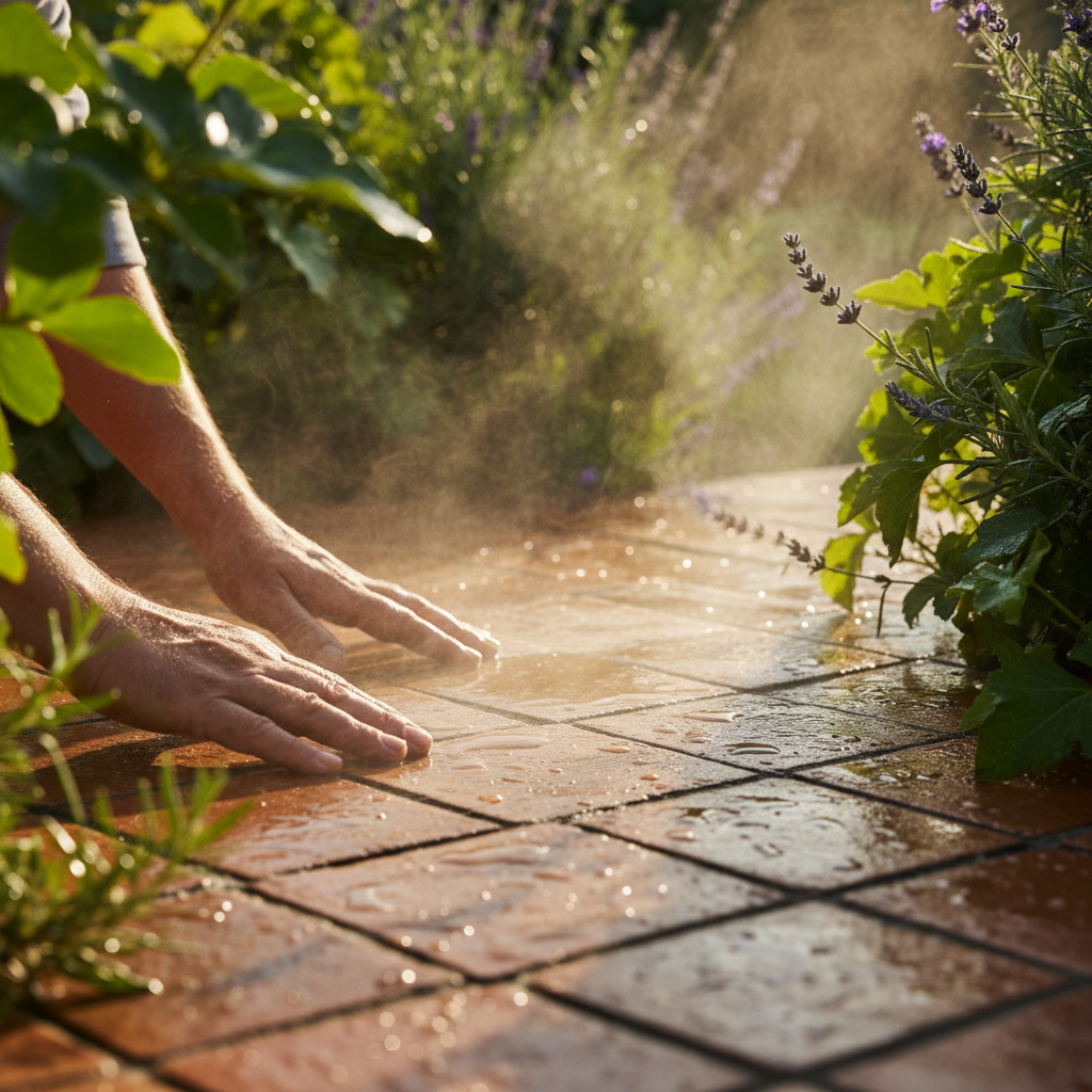 Sunlight on Wet Terracotta: The Scent of Steaming Garden Tiles After Rain — visual companion 2