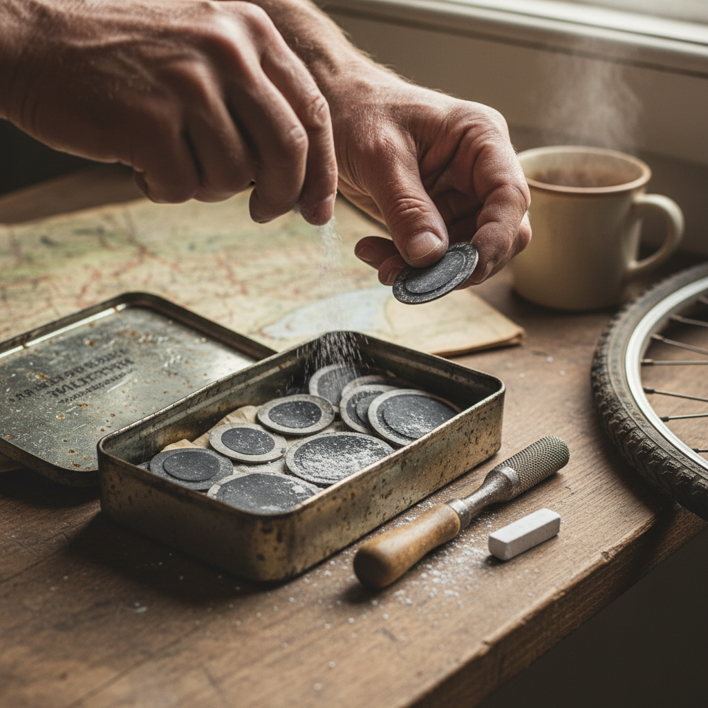 Puncture Repair Kits in Metal Tins: Rubber Patches and Chalk Dust Nostalgia — visual companion 2