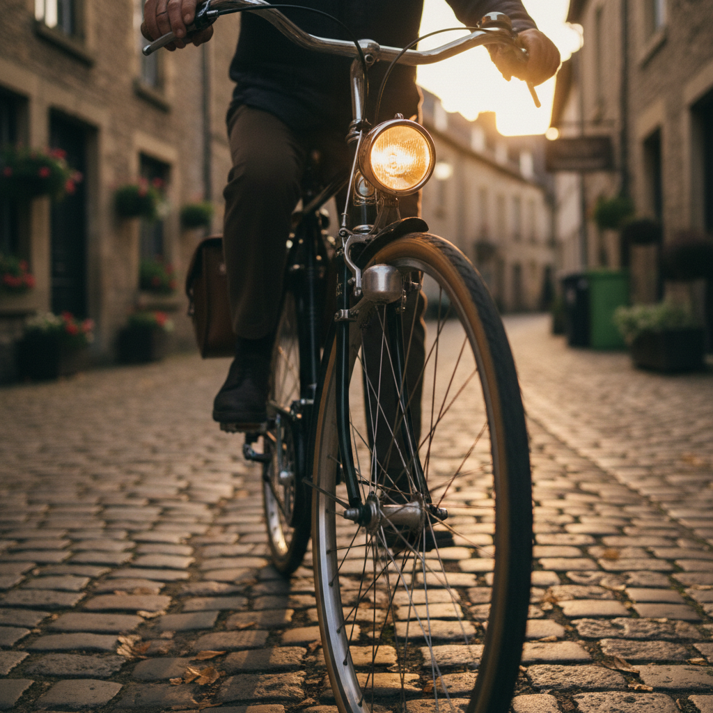 The Dynamo Bicycle Light: Humming Wheels and Warm Golden Beams in the Evening — visual companion 2