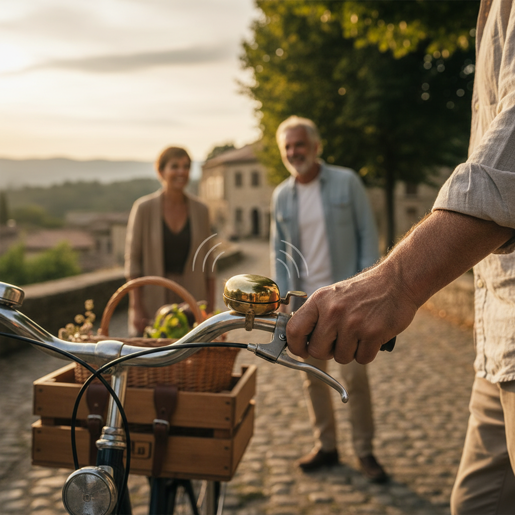 The Ringing Bicycle Bell: Clear Brass Tones Alerting Walking Friends Ahead — visual companion 2