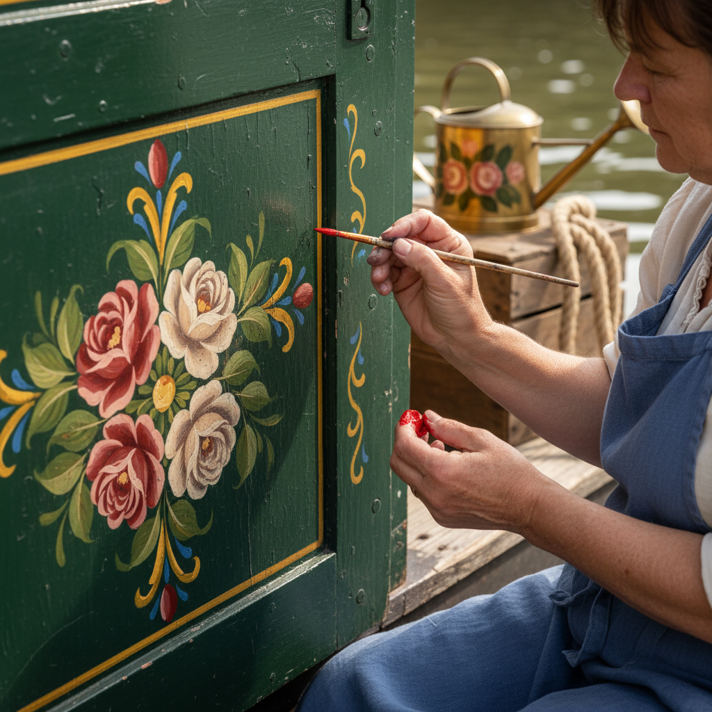 Canal Barge Painted Roses: Folk Art Traditions on Water Cans and Cabin Doors — visual companion 2