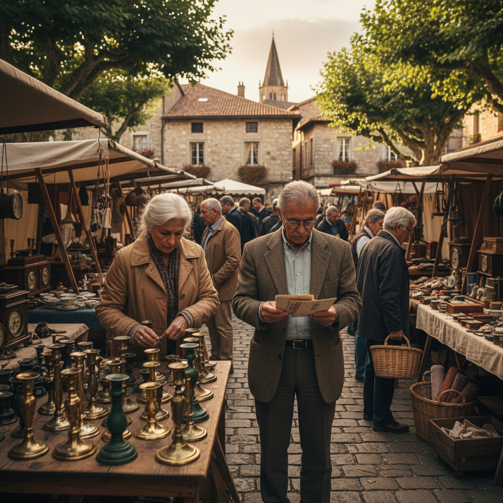 The Saturday Flea Market: Rummaging Through Brass Candlesticks and Old Postcards — visual companion 3