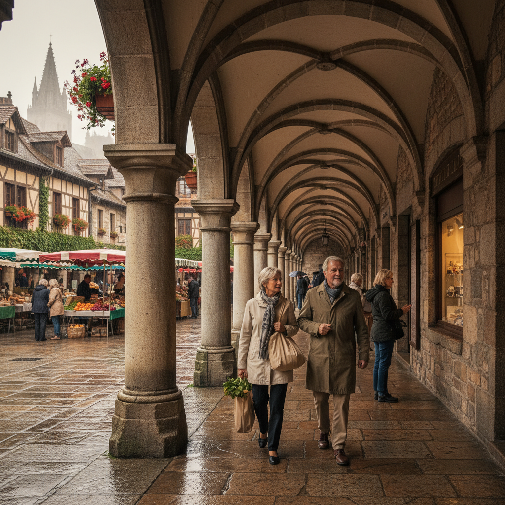 Arcaded Medieval Walkways: Staying Dry on Rainy Shopping Mornings — visual companion 3