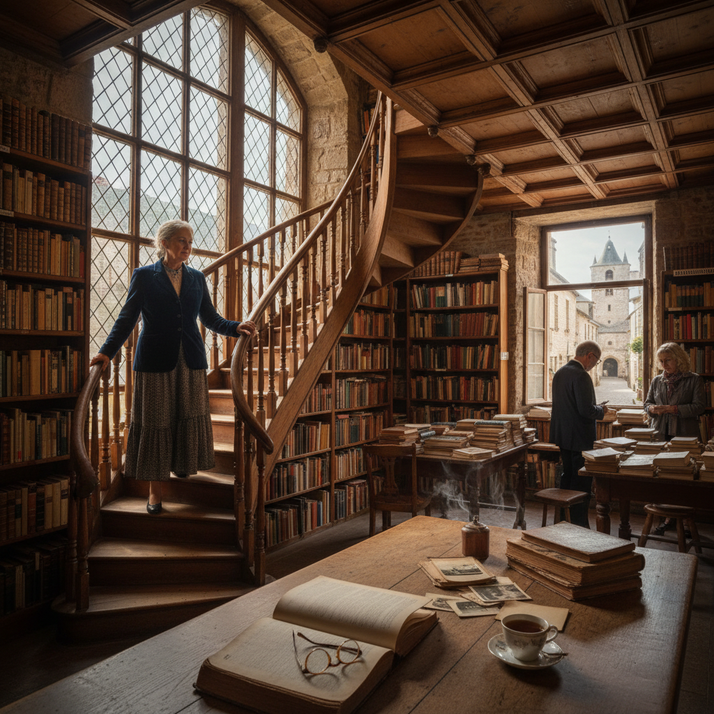 The Second-Hand Bookshop with Creaking Stairs: Scent of Aged Paper and Leather — visual companion 3