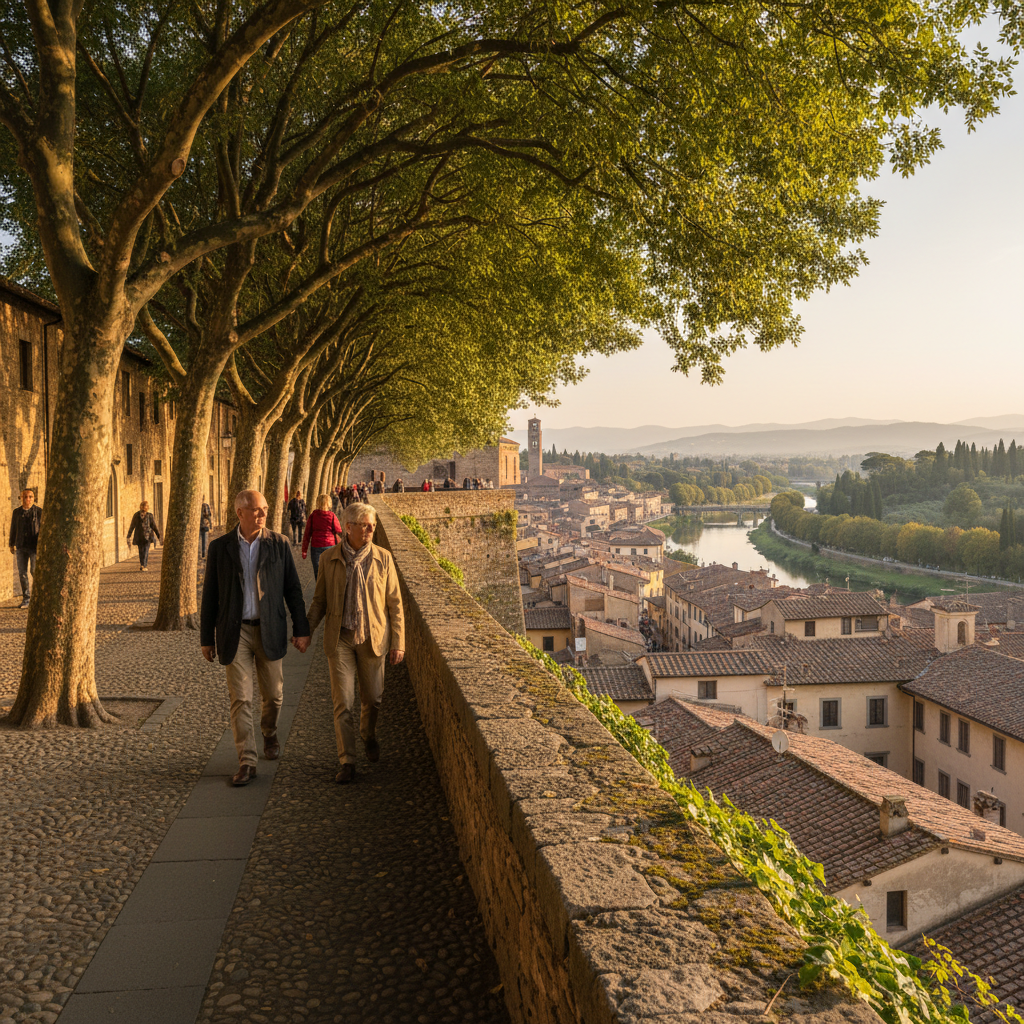 The City Bastion Walking Promenade: Tree-Lined Ramparts Looking Over Rooftops — visual companion 3