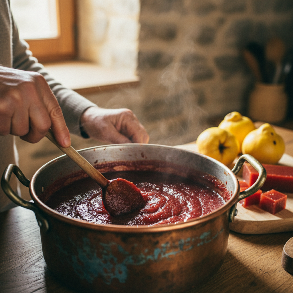 Quince Paste (Membrillo) Simmering in Copper: Ruby Jellies for Winter Tables — visual companion 2