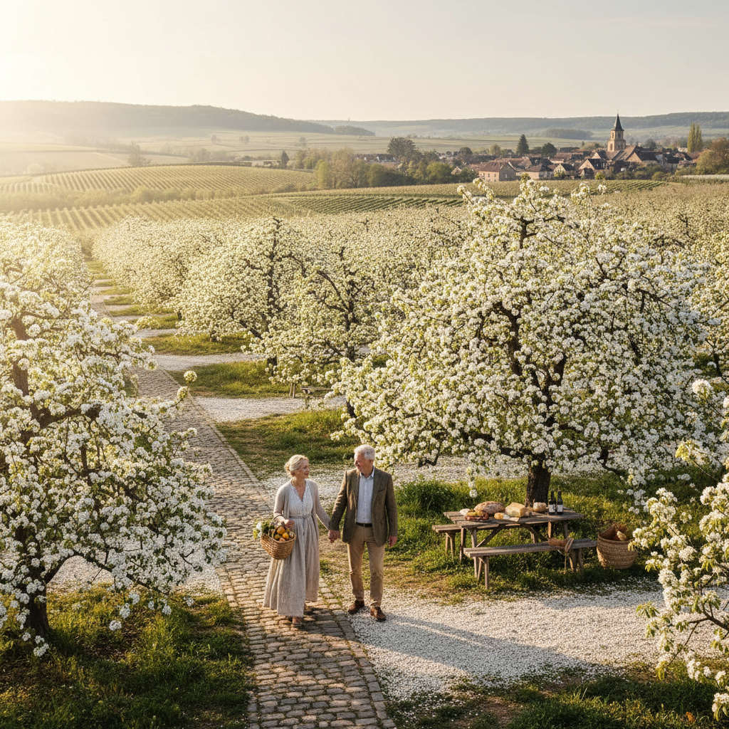 The Pear Orchard in Blossom: White Canopy Walks in Early May — visual companion 3